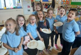 Pancakes are served in Senior Infants